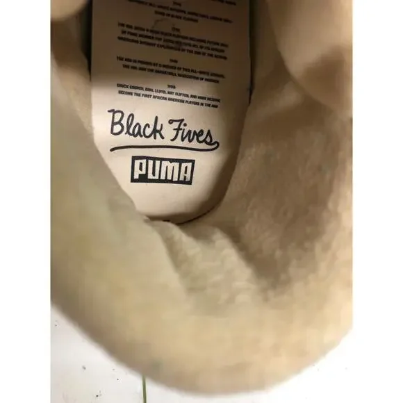 Puma Make History Now Clyde Mid x Black Fives Jr Sneaker Creme Brulee Size 6C - Picture 5 of 6